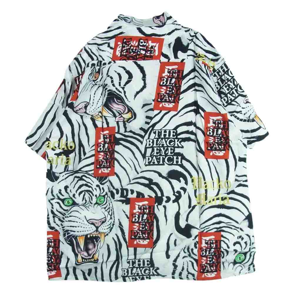 WACKO MARIA ワコマリア 22SS WM-HI01 BLACK EYE PATCH ブラックアイパッチ HAWAIIAN SHIRT S/S ハワイアン レーヨン アロハ 半袖 シャツ ホワイト系 M【新古品】【未使用】【中古】