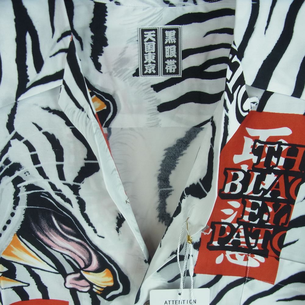 WACKO MARIA ワコマリア 22SS WM-HI01 BLACK EYE PATCH ブラックアイパッチ HAWAIIAN SHIRT S/S ハワイアン レーヨン アロハ 半袖 シャツ ホワイト系 M【新古品】【未使用】【中古】