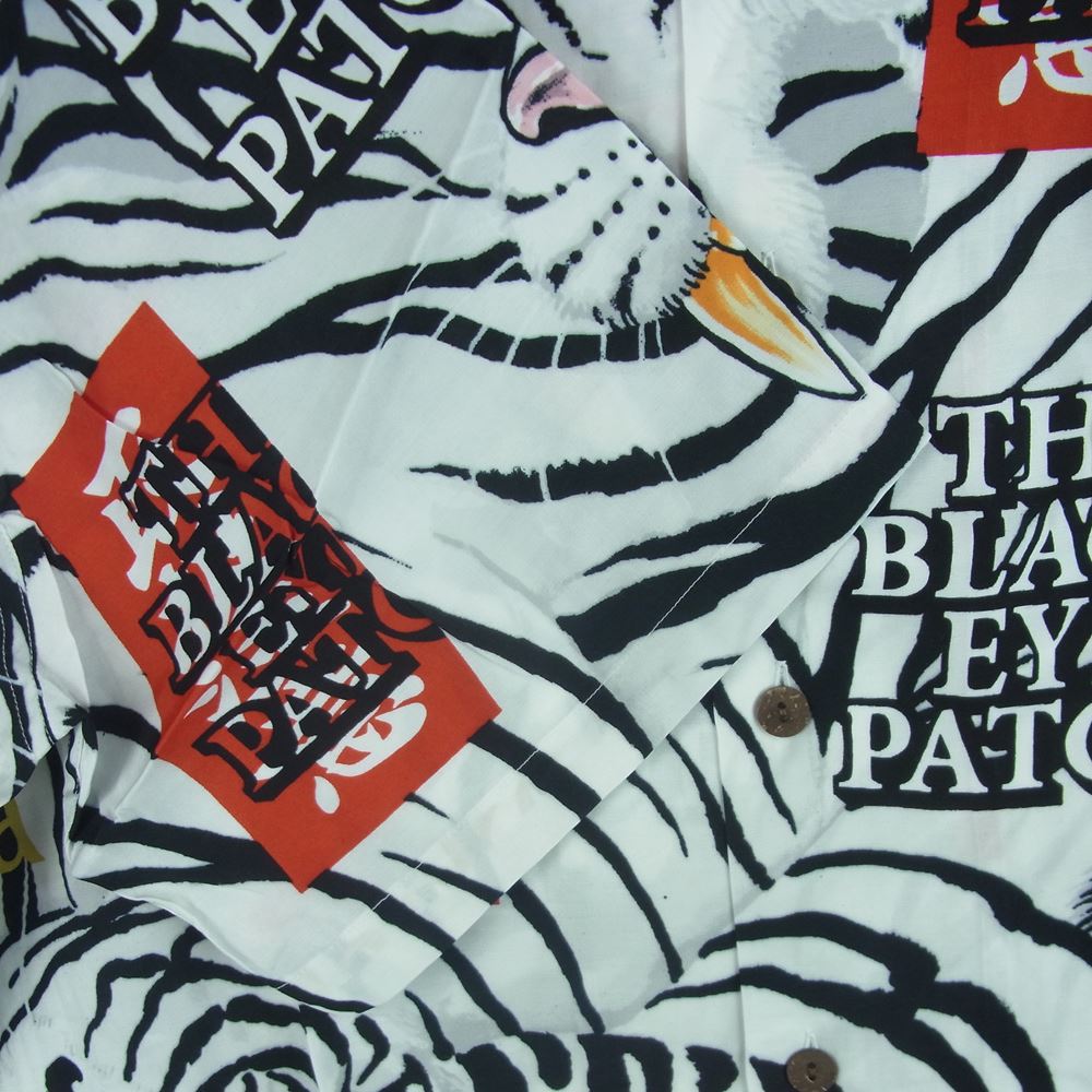 WACKO MARIA ワコマリア 22SS WM-HI01 BLACK EYE PATCH ブラックアイパッチ HAWAIIAN SHIRT S/S ハワイアン レーヨン アロハ 半袖 シャツ ホワイト系 M【新古品】【未使用】【中古】