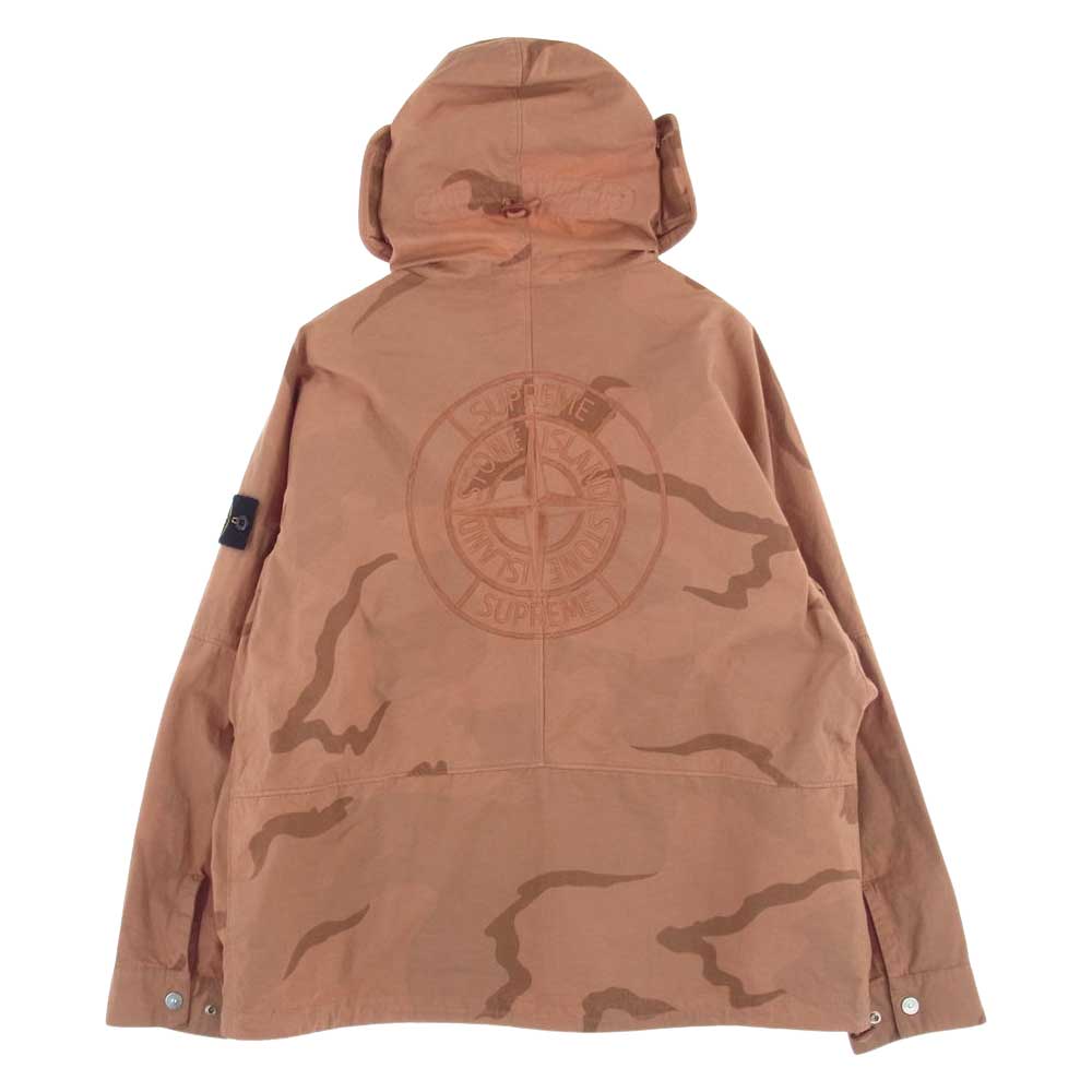 Supreme シュプリーム 19SS  Stone Island Riot Mask Camo Jacket ライオット マスクカモ ジャケット オレンジ系 S【中古】