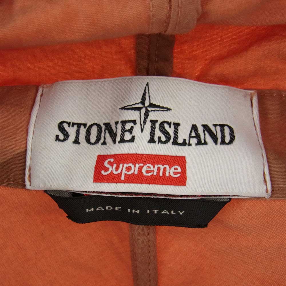 Supreme シュプリーム 19SS  Stone Island Riot Mask Camo Jacket ライオット マスクカモ ジャケット オレンジ系 S【中古】