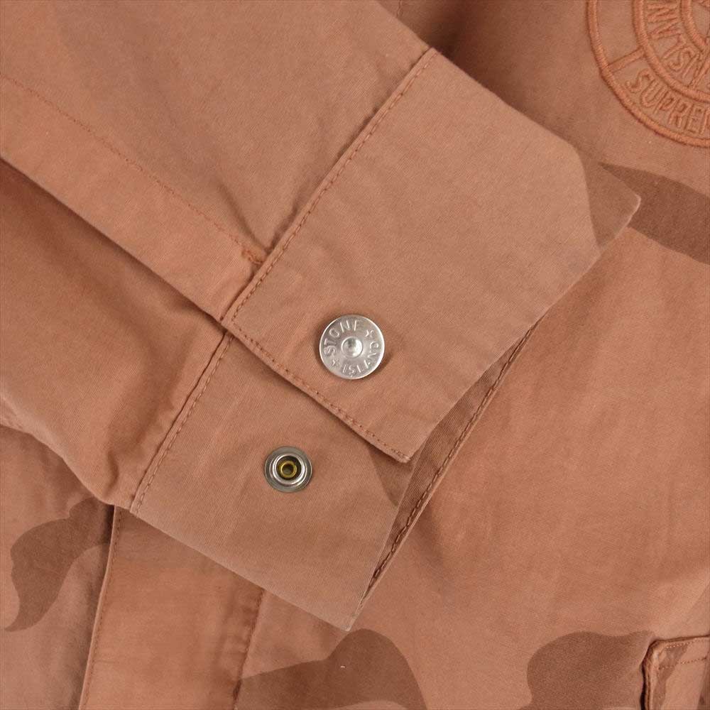 Supreme シュプリーム 19SS  Stone Island Riot Mask Camo Jacket ライオット マスクカモ ジャケット オレンジ系 S【中古】