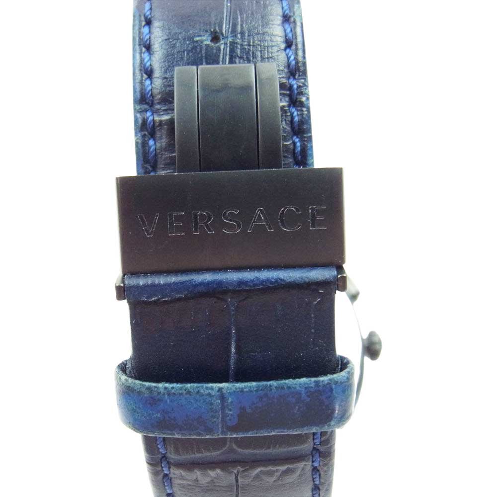 VERSACE ヴェルサーチ 	VEBV00419 V-RACEDUALTIME クロノグラフ 時計 ウオッチ サファイア ガラス クオーツ 防水性 3気圧 ブラック系【中古】