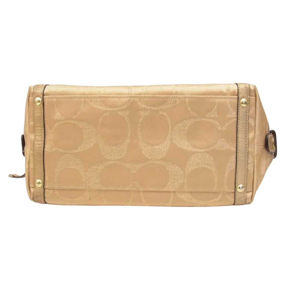 COACH コーチ F0826-12910 シグネチャー ハンド バッグ ゴールド系【中古】