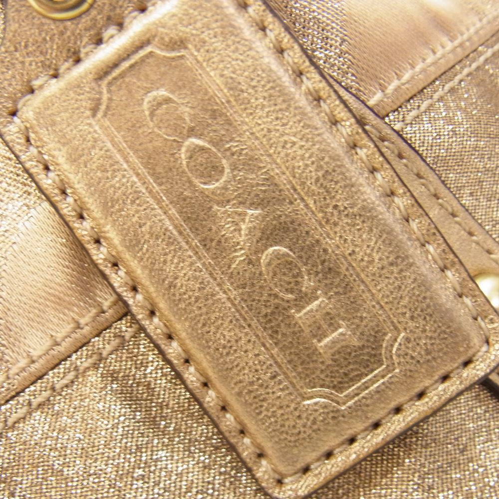 COACH コーチ F0826-12910 シグネチャー ハンド バッグ ゴールド系【中古】