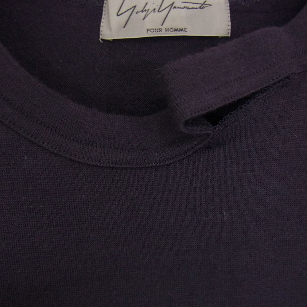 Yohji Yamamoto POUR HOMME ヨウジヤマモトプールオム HC-T07-170 襟 デザイン ニット ネイビー系 2【中古】