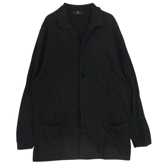 Y's Yohji Yamamoto ワイズ ヨウジヤマモト 09SS MV-T30-065 製品染めコットン 花コード刺繍 カットソー ジャケット ブラック系 2【中古】