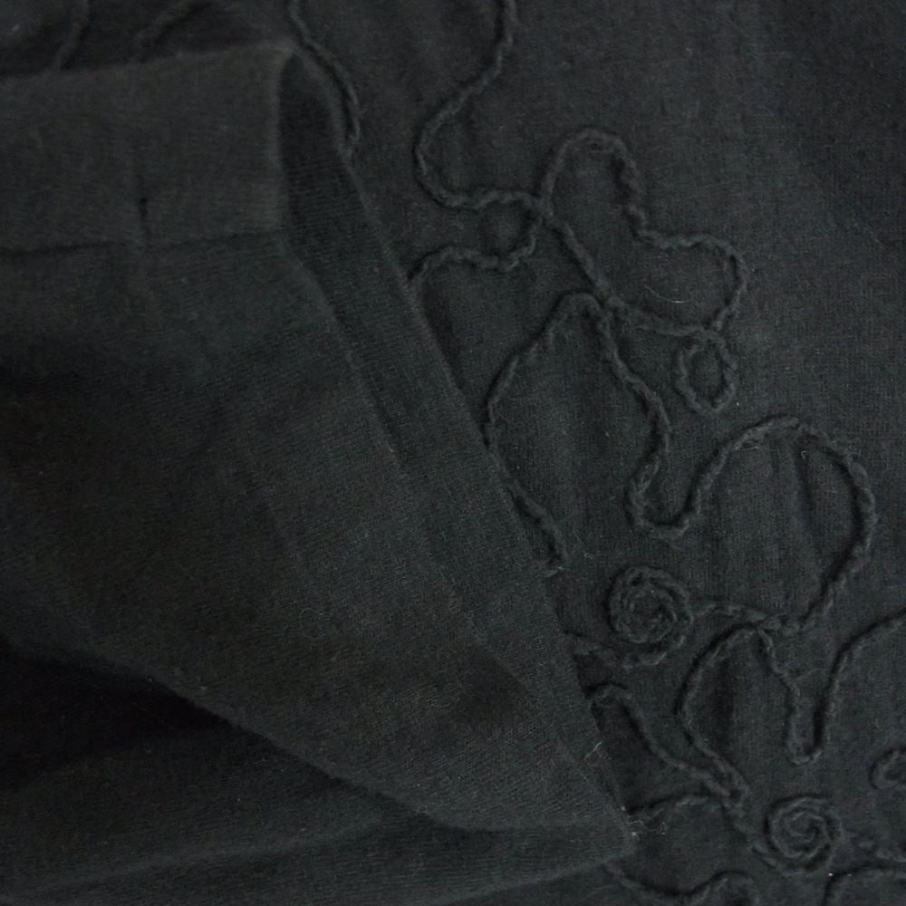 Y's Yohji Yamamoto ワイズ ヨウジヤマモト 09SS MV-T30-065 製品染めコットン 花コード刺繍 カットソー ジャケット ブラック系 2【中古】