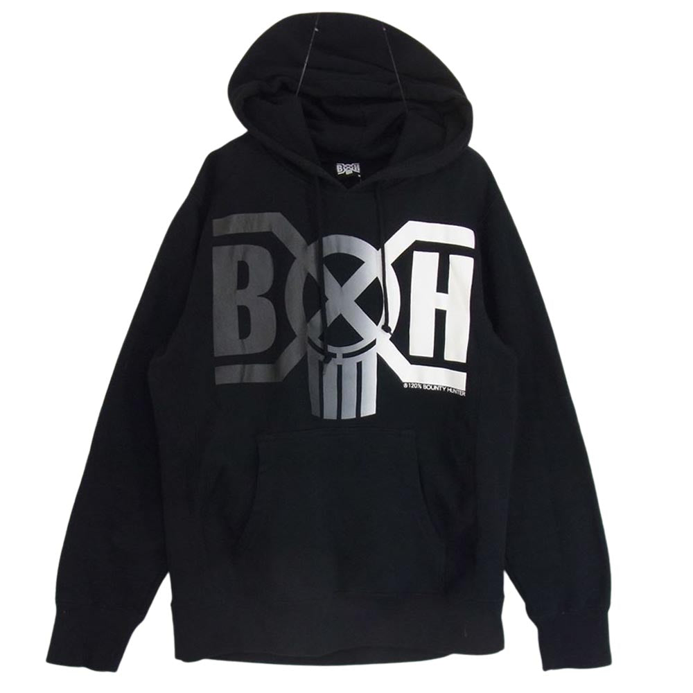 BOUNTY HUNTER バウンティーハンター B×H LOGO PULLOVER ロゴ プルオーバー スウェット パーカー ブラック系 M【中古】