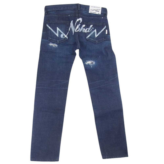 NEIGHBORHOOD ネイバーフッド DCNH-PT-M06 リペア加工 ロゴペイント デニム パンツ 加工キット付 インディゴブルー系 S【中古】