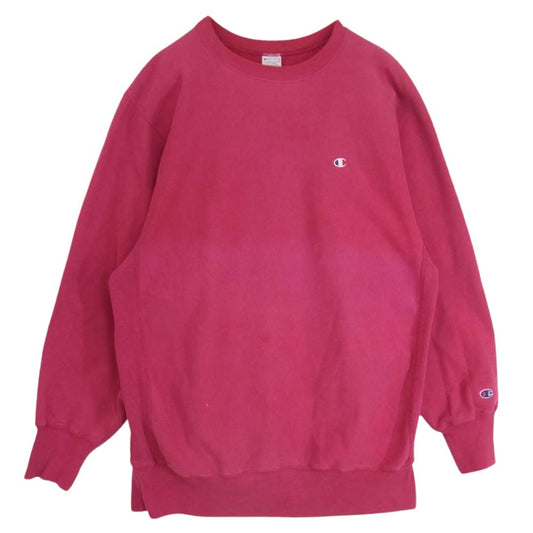 Champion チャンピオン 90s 刺繍タグ リバースウィーブ クルー ネック スウェット ピンク系 XXL【中古】