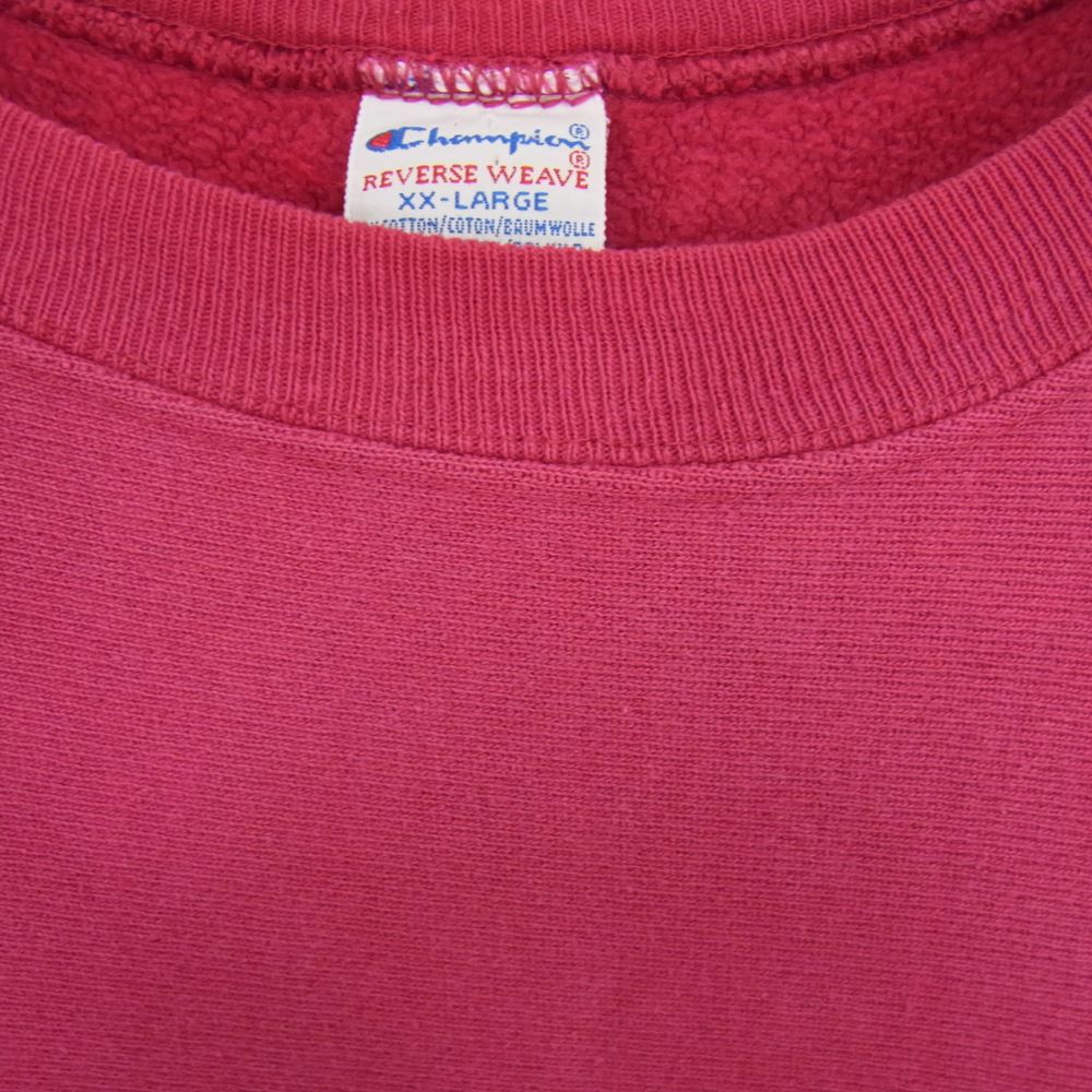 Champion チャンピオン 90s 刺繍タグ リバースウィーブ クルー ネック スウェット ピンク系 XXL【中古】