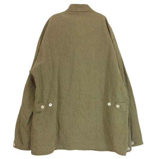 AURALEE オーラリー A75J01LP WASHED LINEN BIG FATIGUE JACKET ウオッシュド リネン ジャケット カーキ系 4【中古】