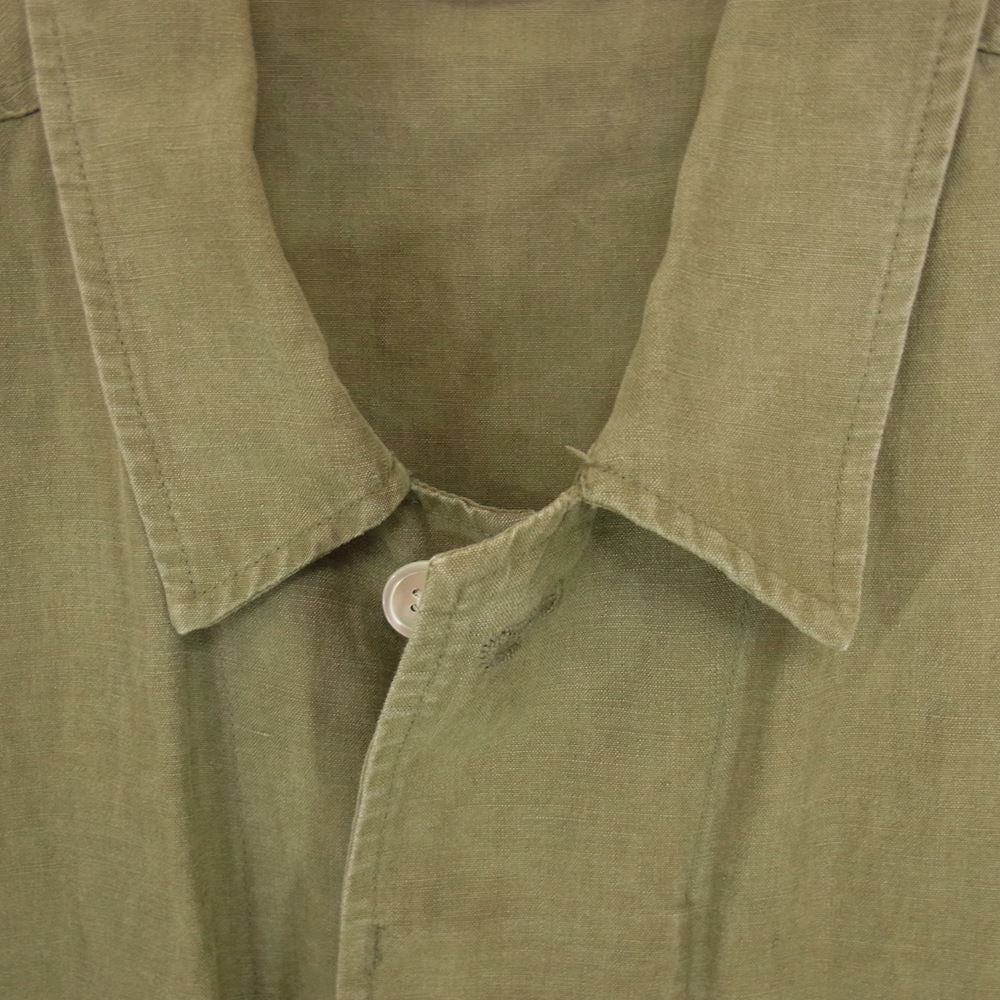 AURALEE オーラリー A75J01LP WASHED LINEN BIG FATIGUE JACKET ウオッシュド リネン ジャケット カーキ系 4【中古】