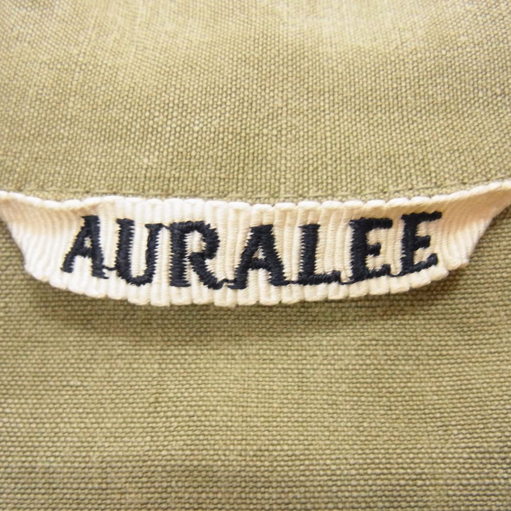 AURALEE オーラリー A75J01LP WASHED LINEN BIG FATIGUE JACKET ウオッシュド リネン ジャケット カーキ系 4【中古】