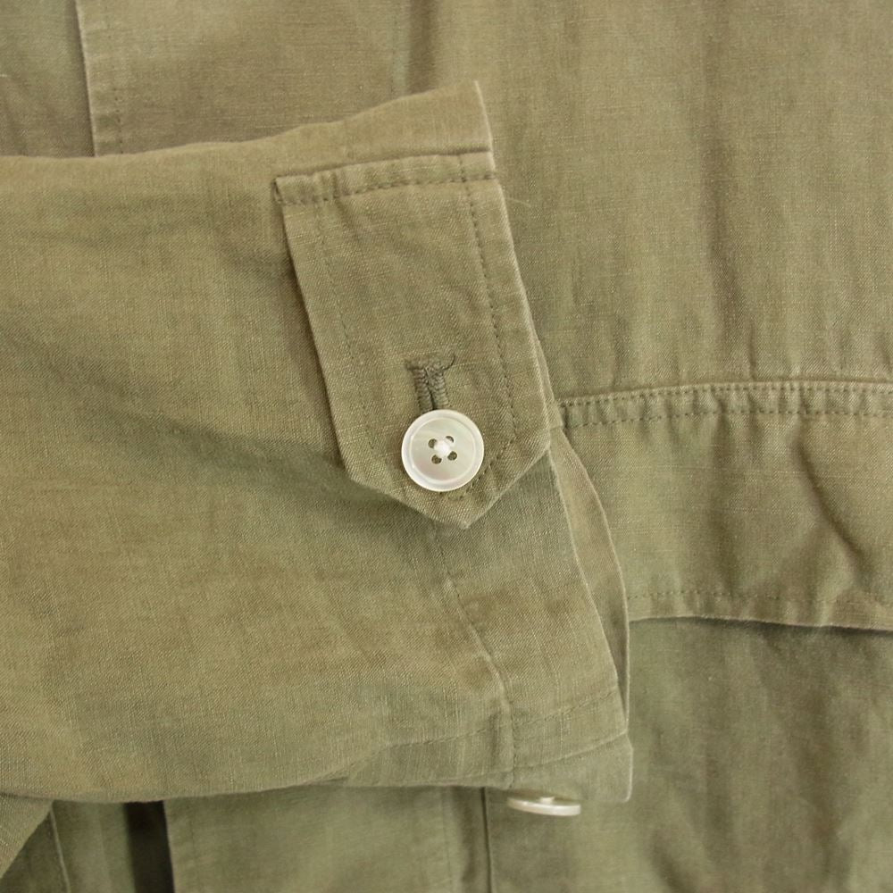 AURALEE オーラリー A75J01LP WASHED LINEN BIG FATIGUE JACKET ウオッシュド リネン ジャケット カーキ系 4【中古】