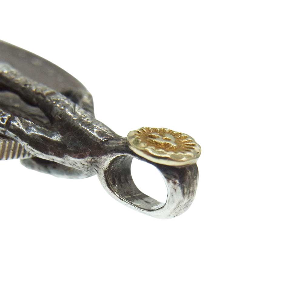 WINGROCK ウィングロック 金メタル イーグル クロー モルガン コイン ペンダントトップ シルバー系【中古】