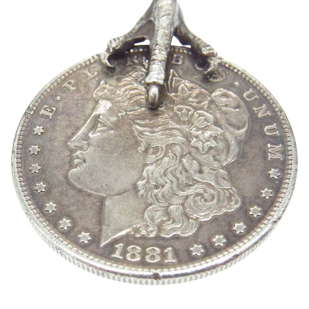 WINGROCK ウィングロック 金メタル イーグル クロー モルガン コイン ペンダントトップ シルバー系【中古】