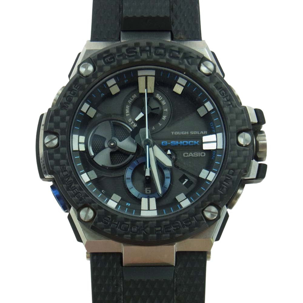 CASIO G-SHOCK カシオ ジーショック GST-B100XA G-STEEL Gスチール タフソーラー モバイルリンク Bluetooth ウオッチ 時計 ブラック系 ネイビー系【中古】