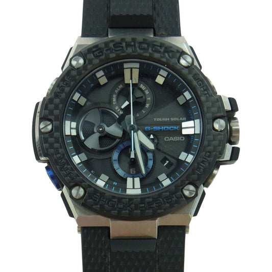 CASIO G-SHOCK カシオ ジーショック GST-B100XA G-STEEL Gスチール タフソーラー モバイルリンク Bluetooth ウオッチ 時計 ブラック系 ネイビー系【中古】