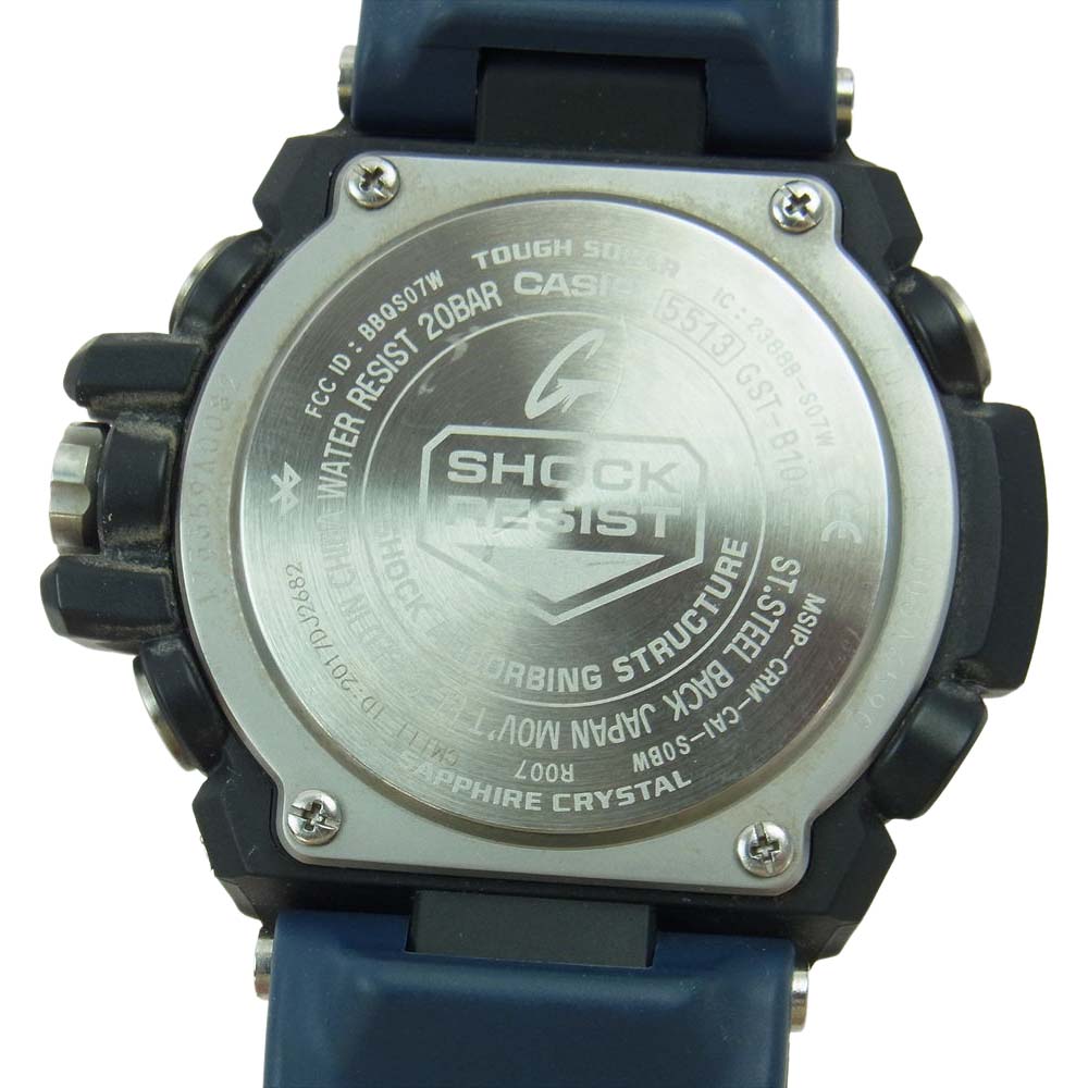 CASIO G-SHOCK カシオ ジーショック GST-B100XA G-STEEL Gスチール タフソーラー モバイルリンク Bluetooth ウオッチ 時計 ブラック系 ネイビー系【中古】
