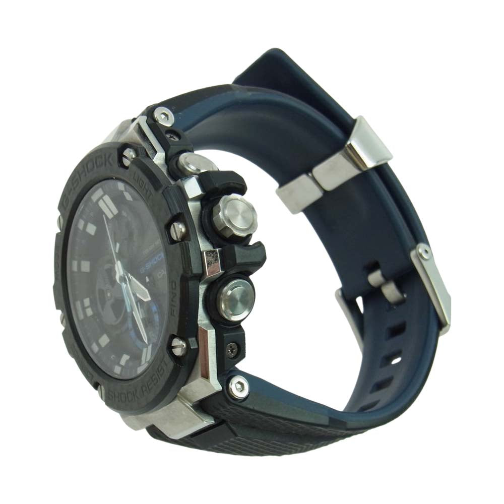 CASIO G-SHOCK カシオ ジーショック GST-B100XA G-STEEL Gスチール タフソーラー モバイルリンク Bluetooth ウオッチ 時計 ブラック系 ネイビー系【中古】