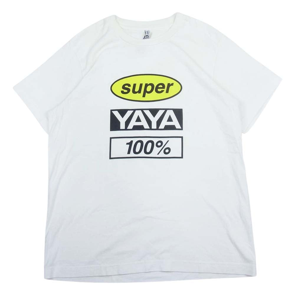 スーパーヤヤ 100％ オーバル ロゴプリント 半袖 Tシャツ ホワイト系 M【中古】