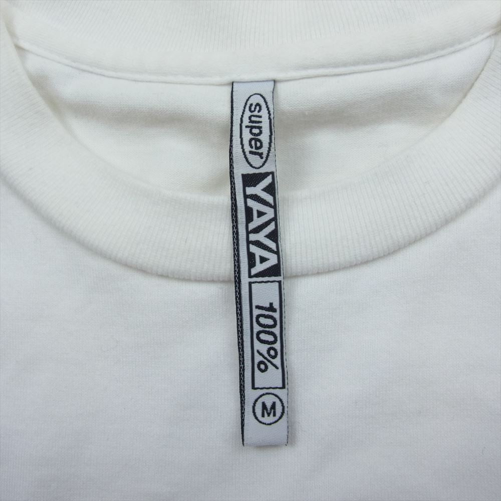 スーパーヤヤ 100％ オーバル  ロゴプリント 半袖 Tシャツ ホワイト系 M【中古】