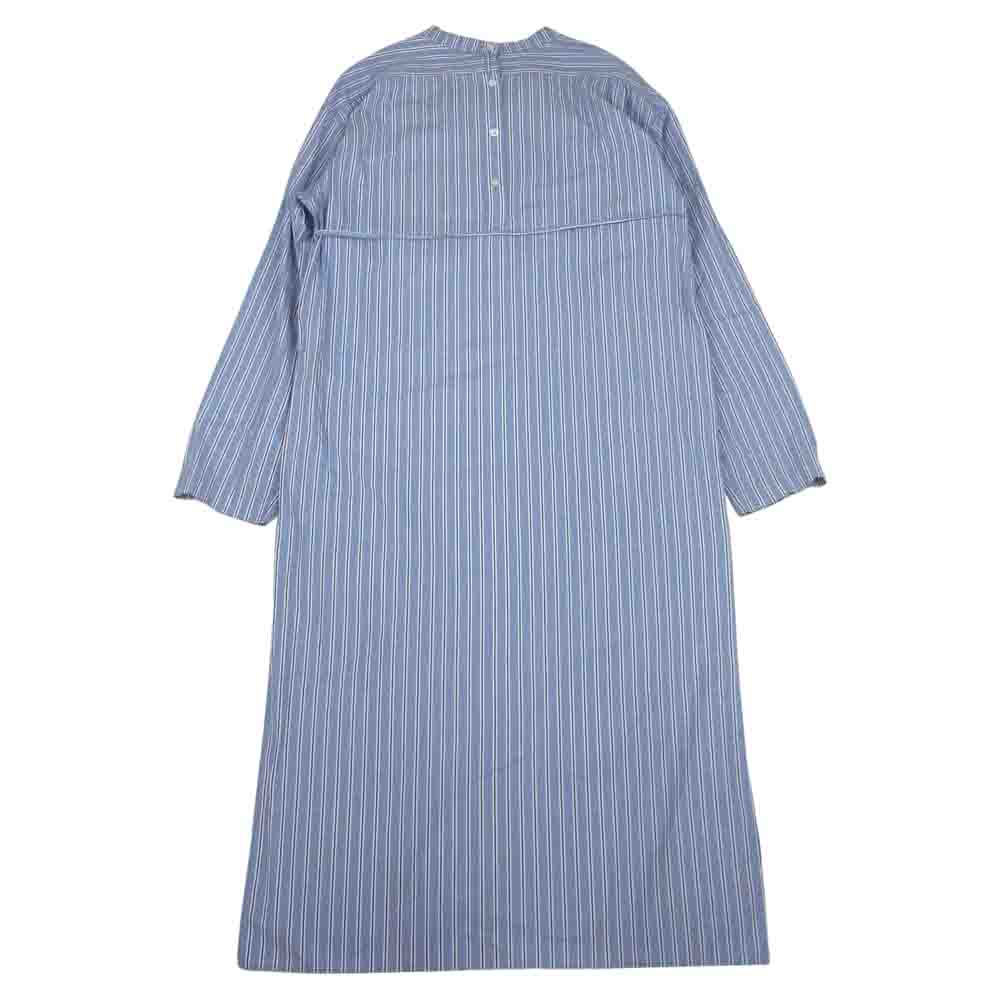 ライト BACK-PLACKET BAND COLLER LONG SHIRTS PAJAMA STRIPE ストライプ ロング ワンピース マルチカラー系 ブルー系 レッド系 2【中古】