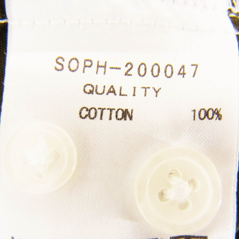 SOPHNET. ソフネット SOPH-200047 PATCH WORK REGULAR COLLAR SHIRT パッチワーク シャツ ドット ギンガムチェック シャツ ブルー系 ホワイト系 オリーブ系 XL【美品】【中古】
