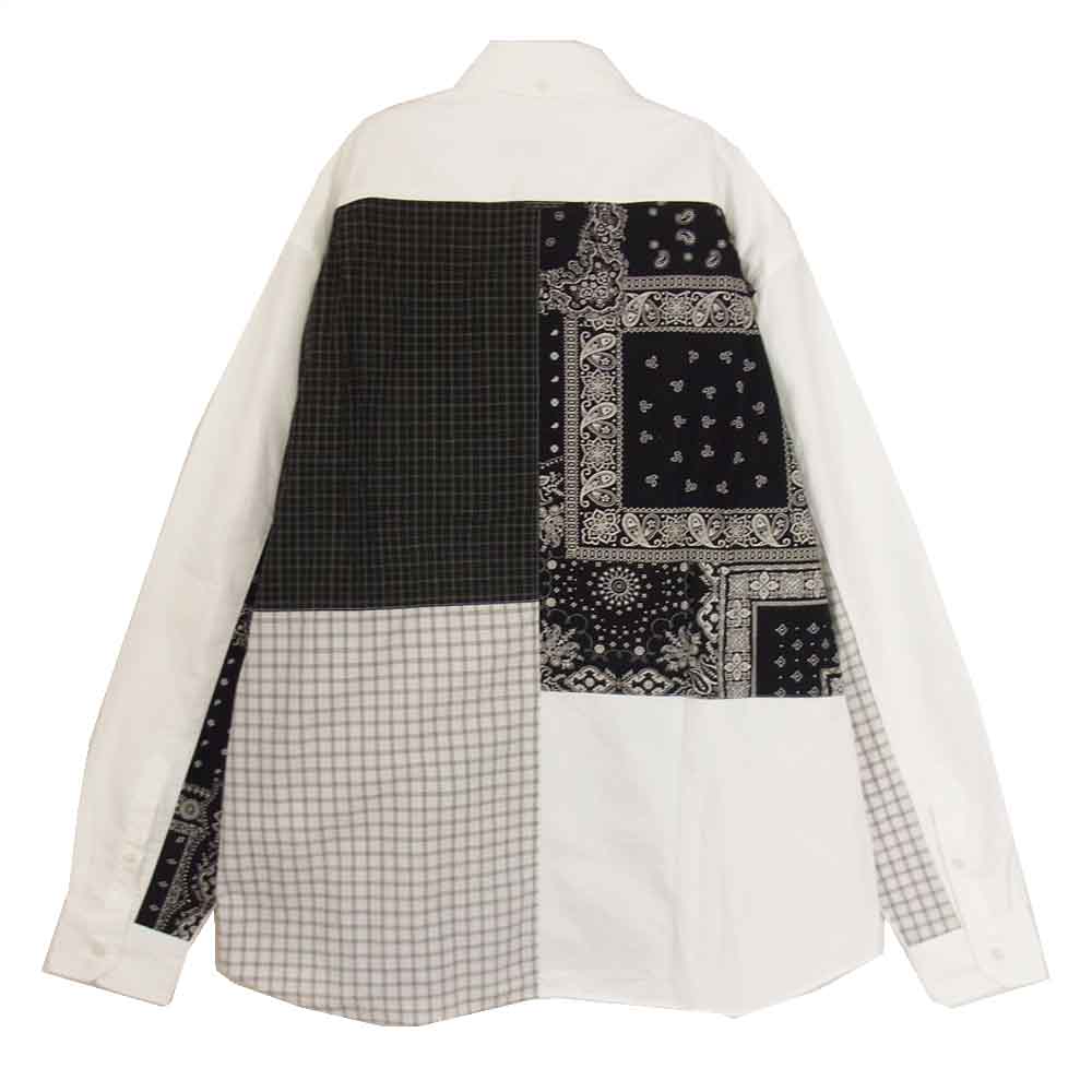 SOPHNET. ソフネット SOPH-222031 PATCH WORK BIG B.D SHIRT バンダナ パッチワーク ビッグ シャツ ホワイト系 XL【美品】【中古】