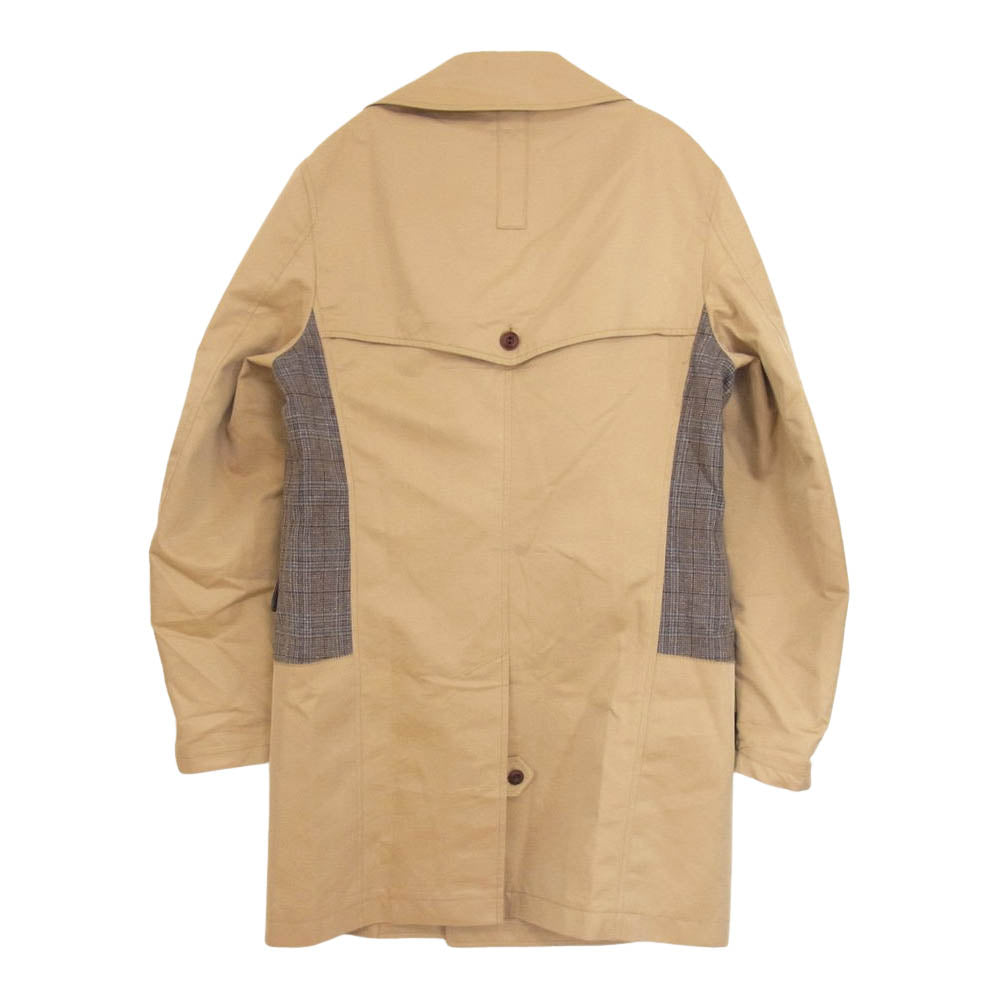 JUNYA WATANABE COMME des GARCONS MAN ジュンヤワタナベコムデギャルソンマン 20SS  WE-C003 ウール シルク リネン チェック 綿エステルツイル トレンチコート ベージュ系 M【中古】