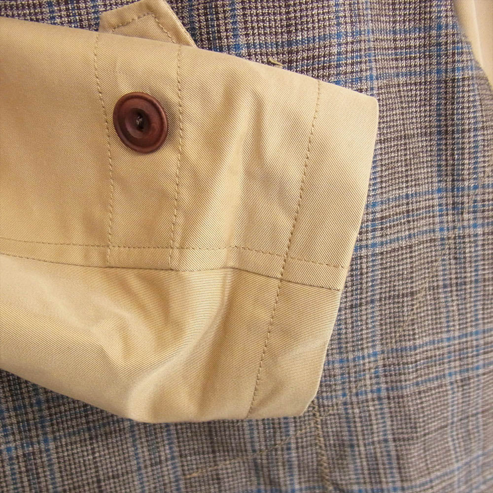 JUNYA WATANABE COMME des GARCONS MAN ジュンヤワタナベコムデギャルソンマン 20SS  WE-C003 ウール シルク リネン チェック 綿エステルツイル トレンチコート ベージュ系 M【中古】
