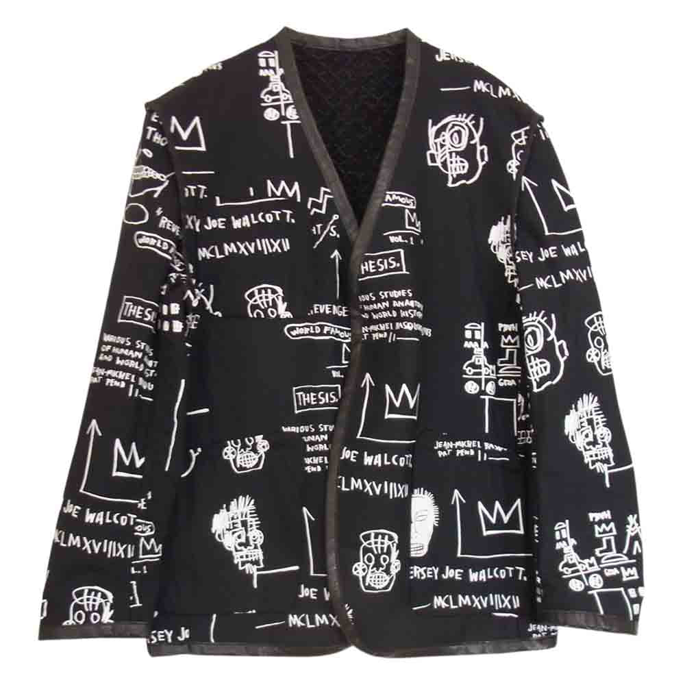 JUNYA WATANABE COMME des GARCONS MAN ジュンヤワタナベコムデギャルソンマン 23SS WK-J002-051 レーヨン ナイロンラッセルレース × ウールトロ Jean Michel Basquiat ジャケット  ブラック系 M【極上美品】【中古】