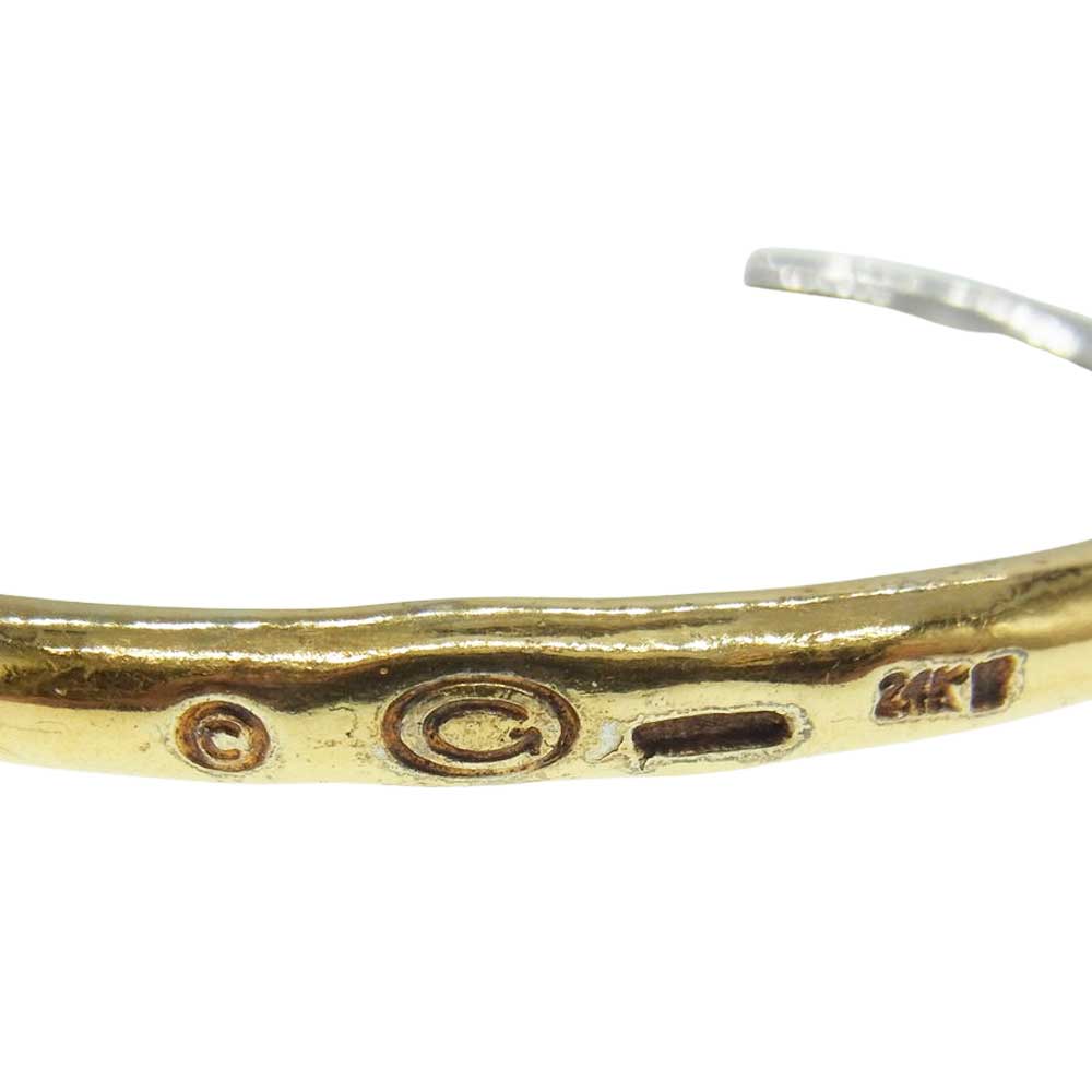 GABOR ガボール BG-81 ギャランティ付属 ガボラトリーホールディング Pure Gold Wrap Wire O-Ring Bangle ピュアゴールド ラップ ワイヤー 4.5mm バングル シルバー系 ゴールド系【中古】