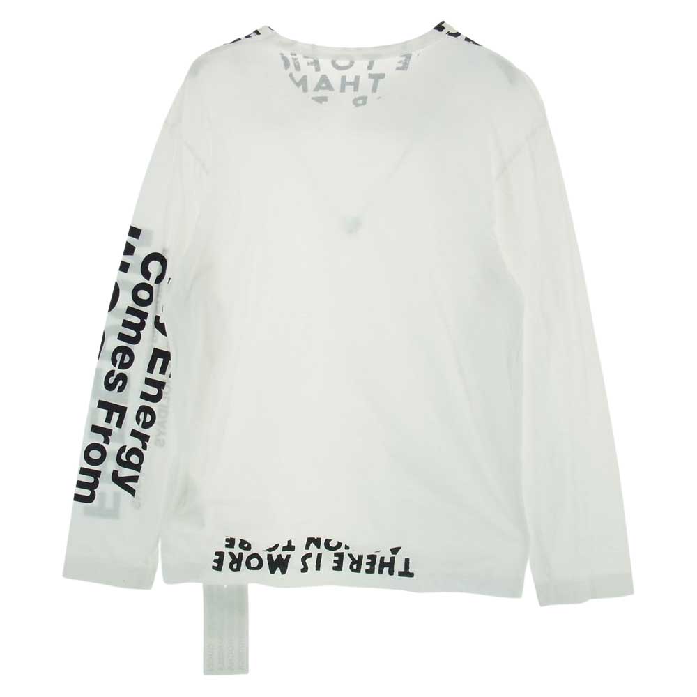 COMME des GARCONS コムデギャルソン 18AW OB-T003 MAISON MARGIERA メゾンマルジェラ HOLIDAYSCOLLECTION FREEDOM エイズプリント フリーダム アームロゴ 長袖 Tシャツ ホワイト系 L【中古】