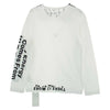 COMME des GARCONS コムデギャルソン 18AW OB-T003 MAISON MARGIERA メゾンマルジェラ HOLIDAYSCOLLECTION FREEDOM エイズプリント フリーダム アームロゴ 長袖 Tシャツ ホワイト系 L【中古】