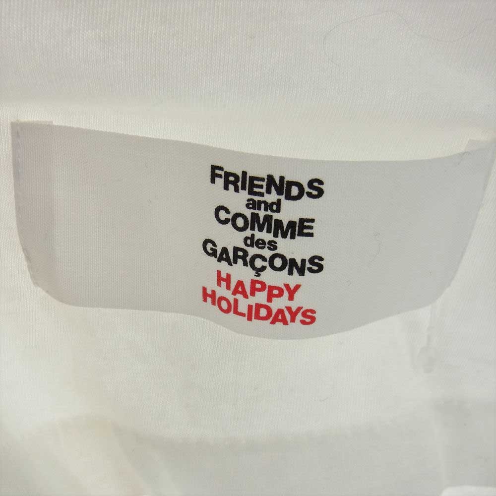 COMME des GARCONS コムデギャルソン 18AW OB-T003 MAISON MARGIERA メゾンマルジェラ HOLIDAYSCOLLECTION FREEDOM エイズプリント フリーダム アームロゴ 長袖 Tシャツ ホワイト系 L【中古】