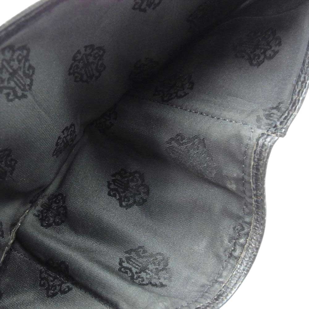 CHROME HEARTS クロムハーツ（原本無） 3 FOLD WALLET クロスボールボタン スリーフォールド コンパクト ウォレット 財布 ブラック系【中古】