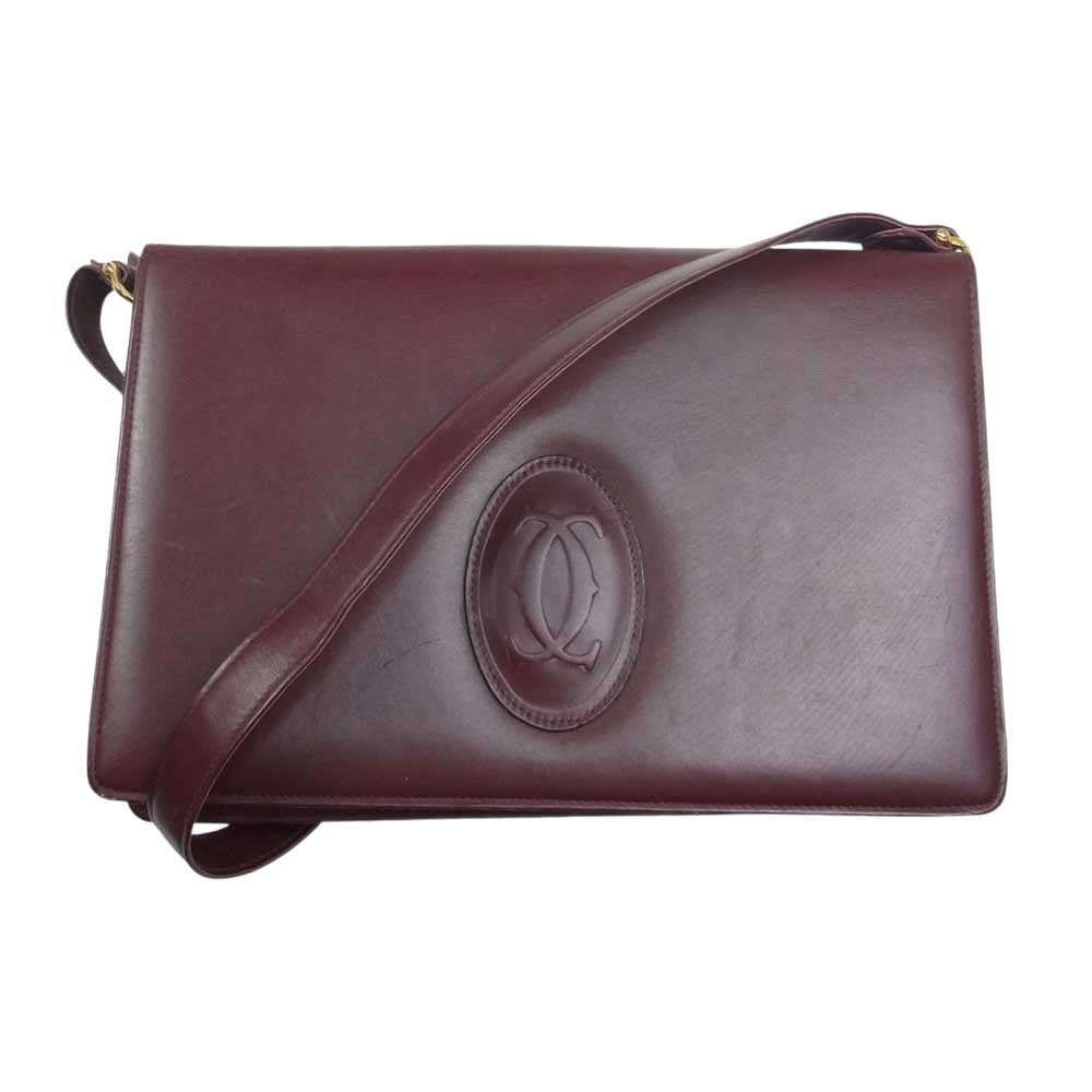 CARTIER カルティエ マストライン レザー ショルダー バッグ ブラウン系【中古】
