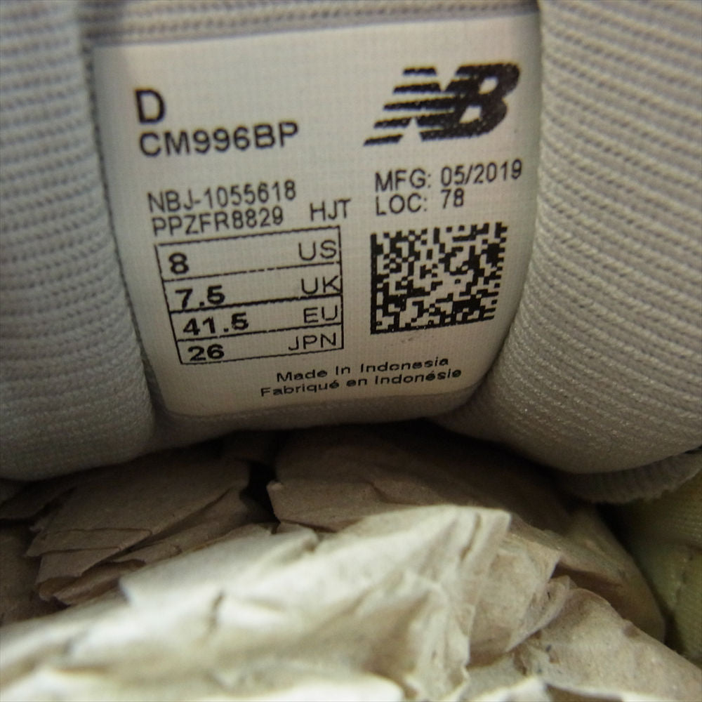 NEW BALANCE ニューバランス CM996BP スニーカー ランニングシューズ ブラック系 26cm【中古】
