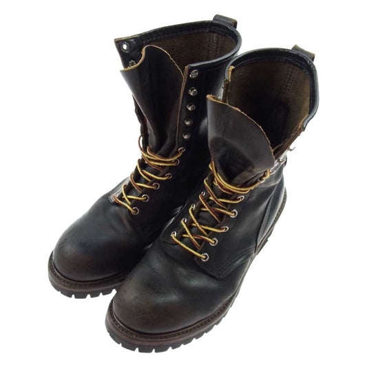 RED WING レッドウィング 2218 茶芯 PT91 プリント羽タグ Logger ロガー ブーツ ダークブラウン系 US9D【中古】