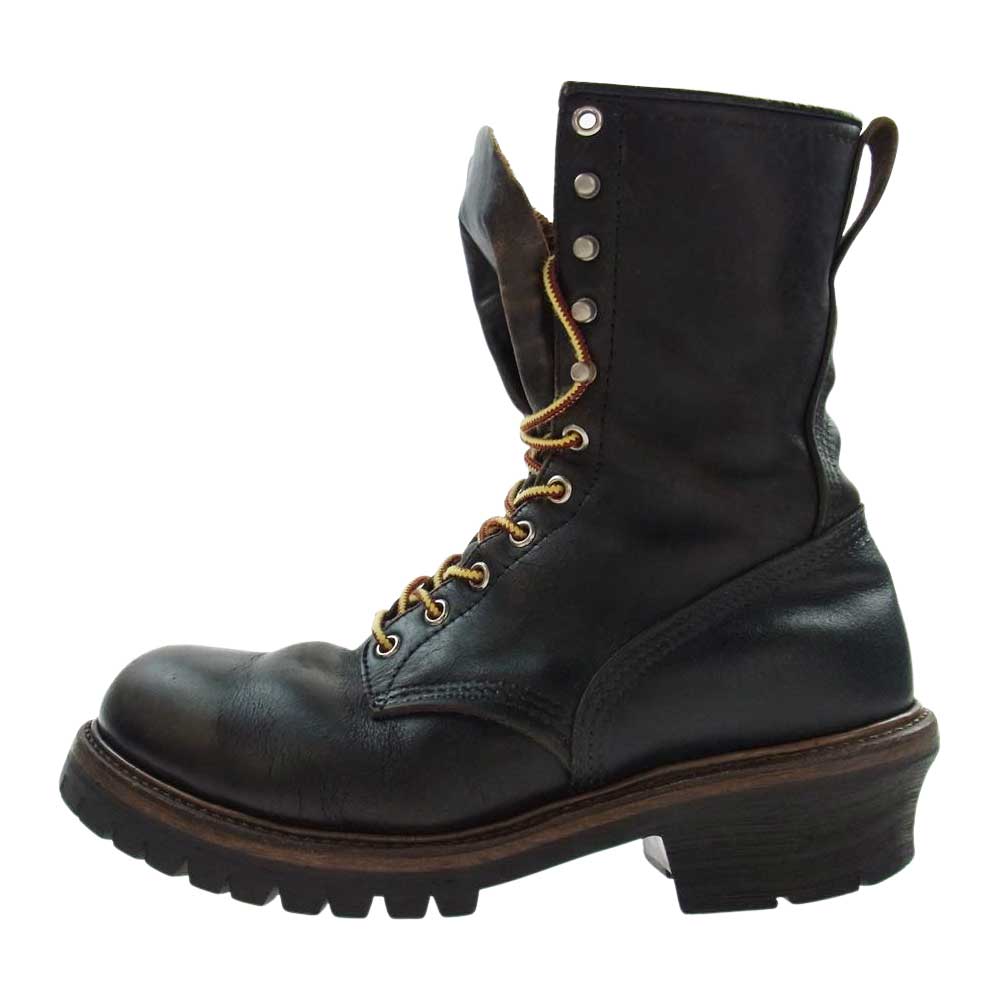 RED WING レッドウィング 2218 茶芯 PT91 プリント羽タグ Logger ロガー ブーツ ダークブラウン系 US9D【中古】