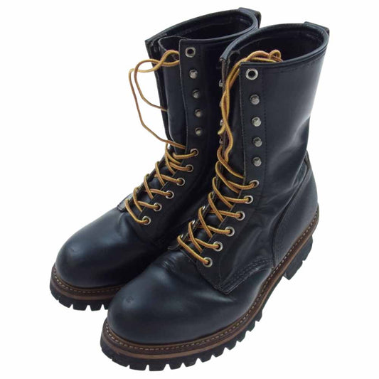 RED WING レッドウィング 2218 PT91 プリント羽タグ Logger ロガー ブーツ ブラック系 US8.5D【中古】