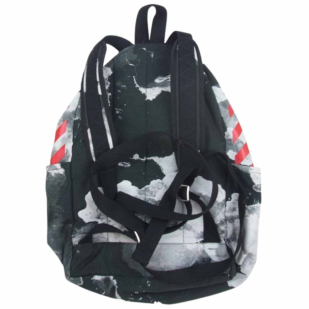 OFF-WHITE オフホワイト 国内正規品 イーストランドタグ DIAG BACKPACK ダイアゴナル タイダイ バックパック リュック ブラック系【中古】