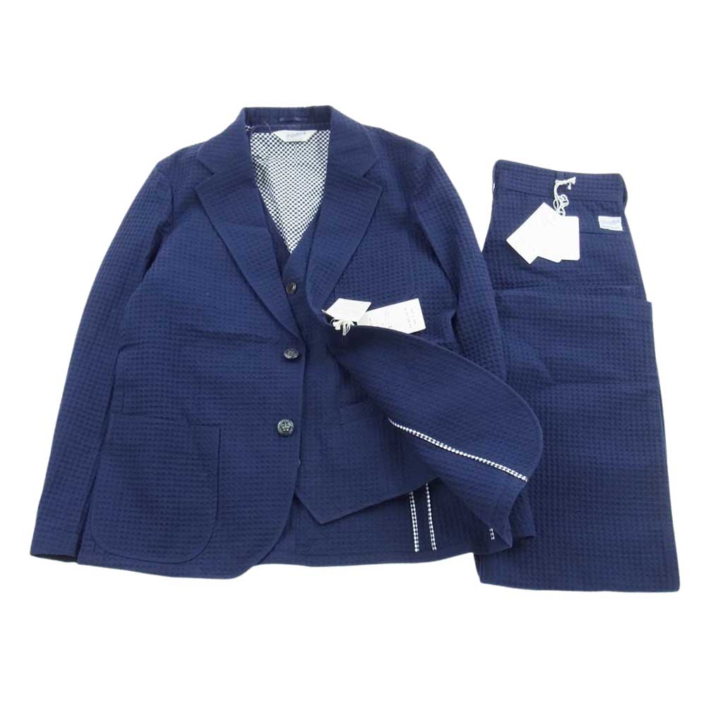 TENDERLOIN テンダーロイン 14SS The Stylist Japan ザイスタイリストジャパン 3P set up ワッフル 2B テーラードジャケット 3ピース セットアップ パープル系 M【中古】