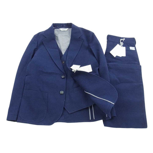 TENDERLOIN テンダーロイン 14SS The Stylist Japan ザイスタイリストジャパン 3P set up ワッフル 2B テーラードジャケット 3ピース セットアップ パープル系 M【中古】