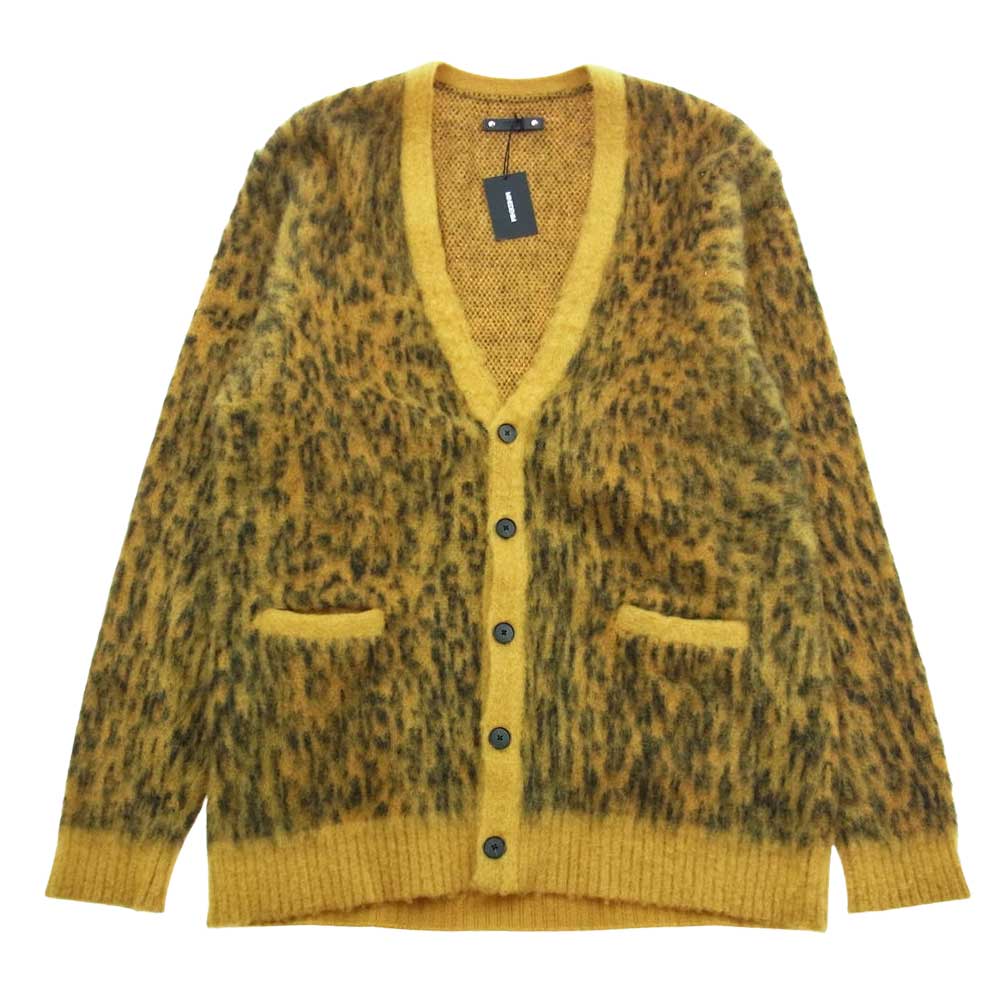 MINEDENIM マインデニム 22AW 2210-6001-27-032 Kid Mohair Leopard Knit Long Cardigan キッド モヘア レオパード ニット カーディガン イエロー系 3【新古品】【未使用】【中古】
