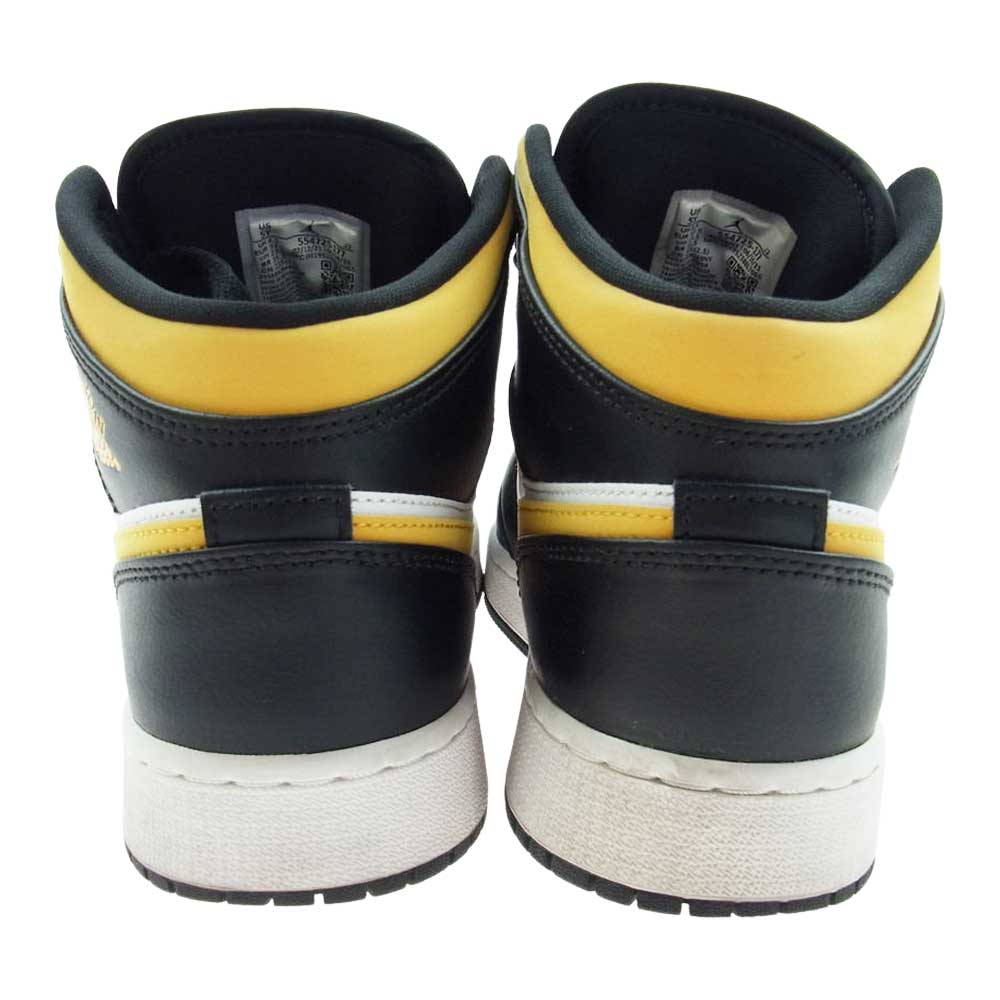 NIKE AIR JORDAN ナイキ ジョーダン 554724-177 AIR JORDAN 1 MID エアジョーダン ミッド ホワイト ポレン ブラック スニーカー ブラック系 ホワイト系 イエロー系 23.5cm【中古】