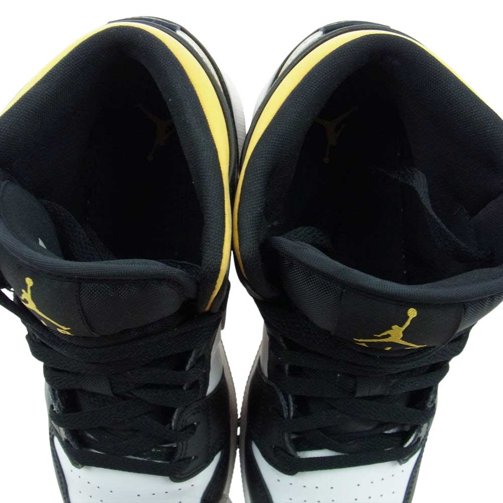 NIKE AIR JORDAN ナイキ ジョーダン 554724-177 AIR JORDAN 1 MID エアジョーダン ミッド ホワイト ポレン ブラック スニーカー ブラック系 ホワイト系 イエロー系 23.5cm【中古】